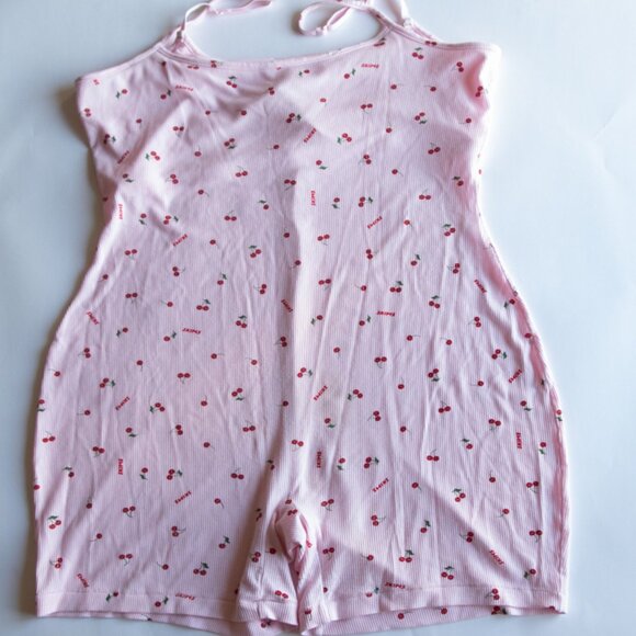 SKIMS SOFT LOUNGE SCOOP ONEPIECE PINK CHERRY BLOSSOM PRINT / 2X W/Built in bra - Picture 3 of 6